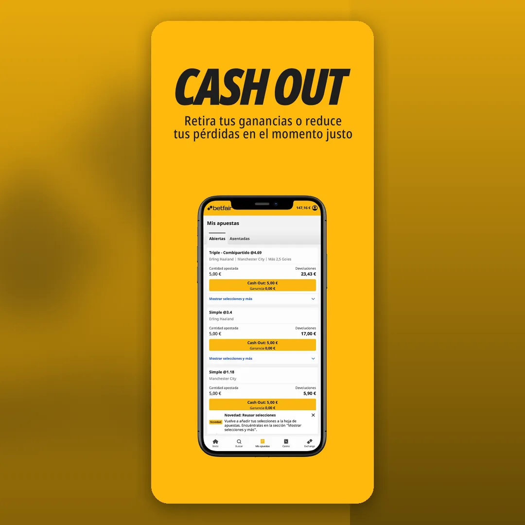 Captura oficial de la app de Betfair